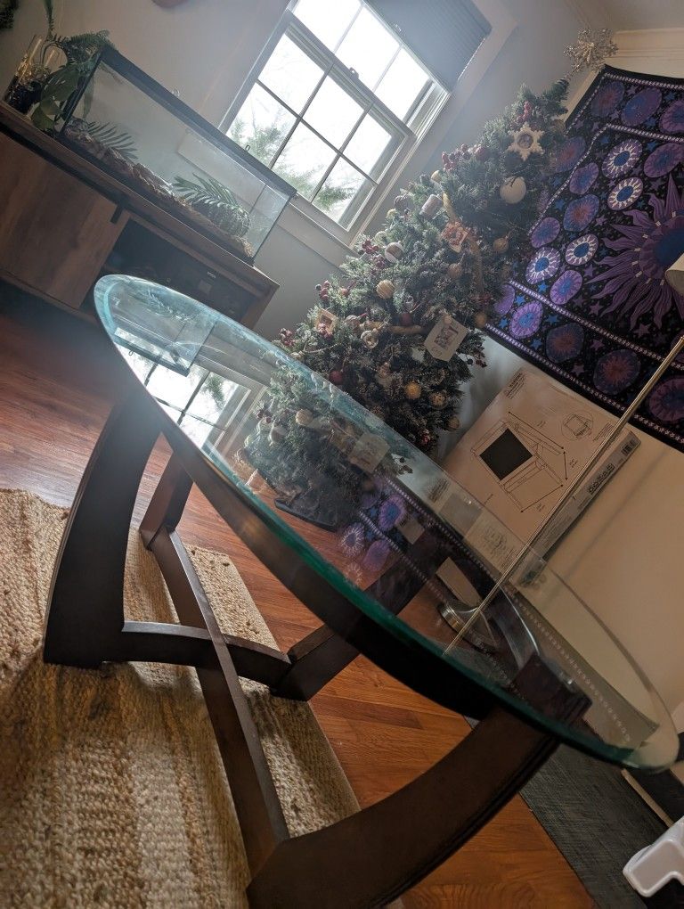 Glass Coffee Table & 2 End Tables