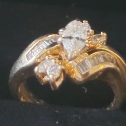  2 Carat 3/4 Baguette Diamond Engagement Ring 