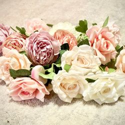 Artificial Flower Rose Peony Decoration Bundle (Assorted Color)