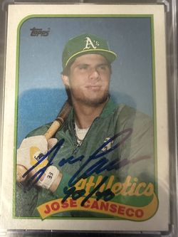 Jose Canseco Autographed 40/40 1989 TOPP’S  500 Error Card Rare!! 