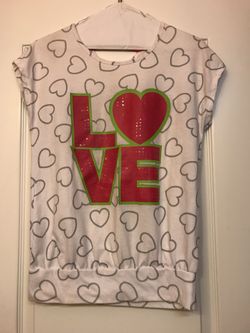 Loving Heart Top for girls Size XL 14/16