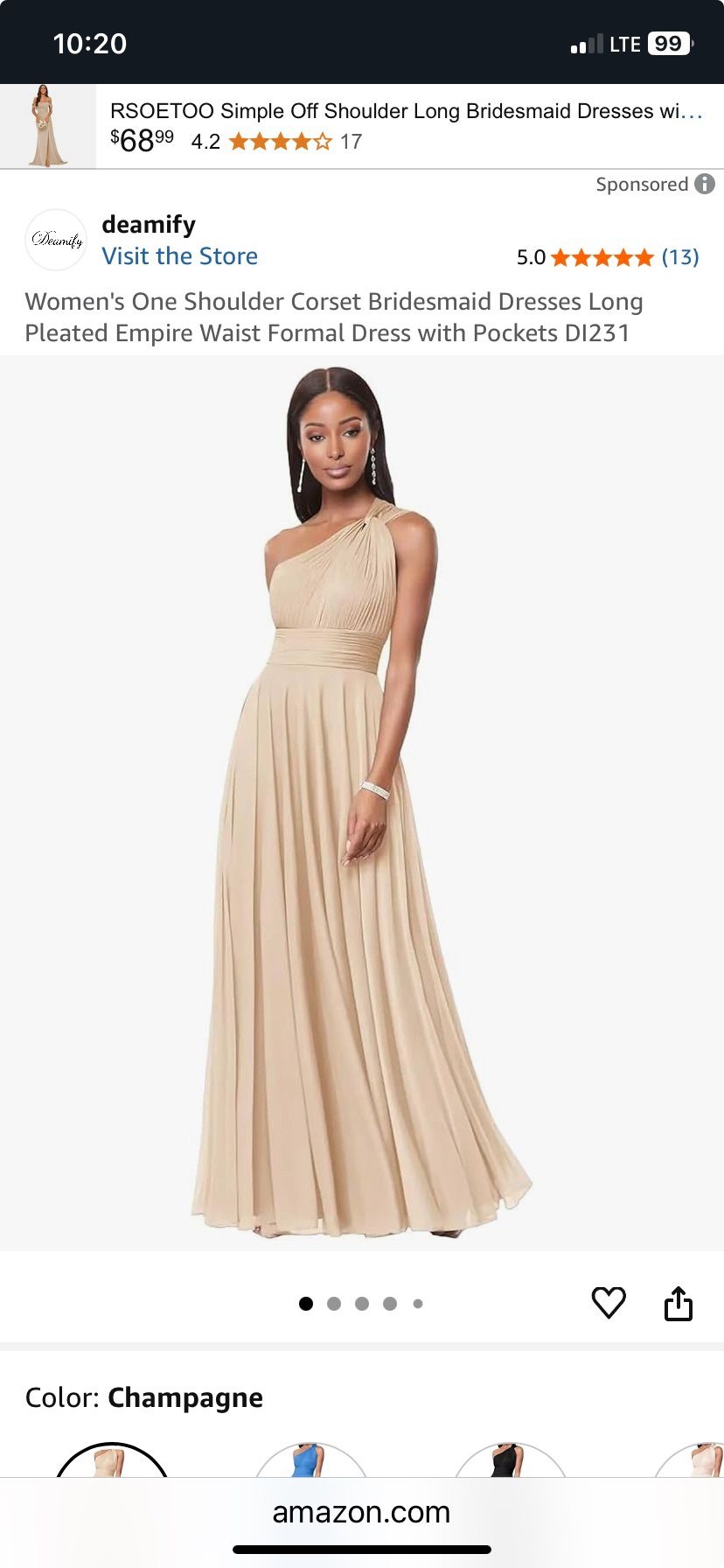 New Elegant Homecoming or Prom Dress - Champagne
