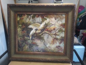 Vintage oil, painting and frame