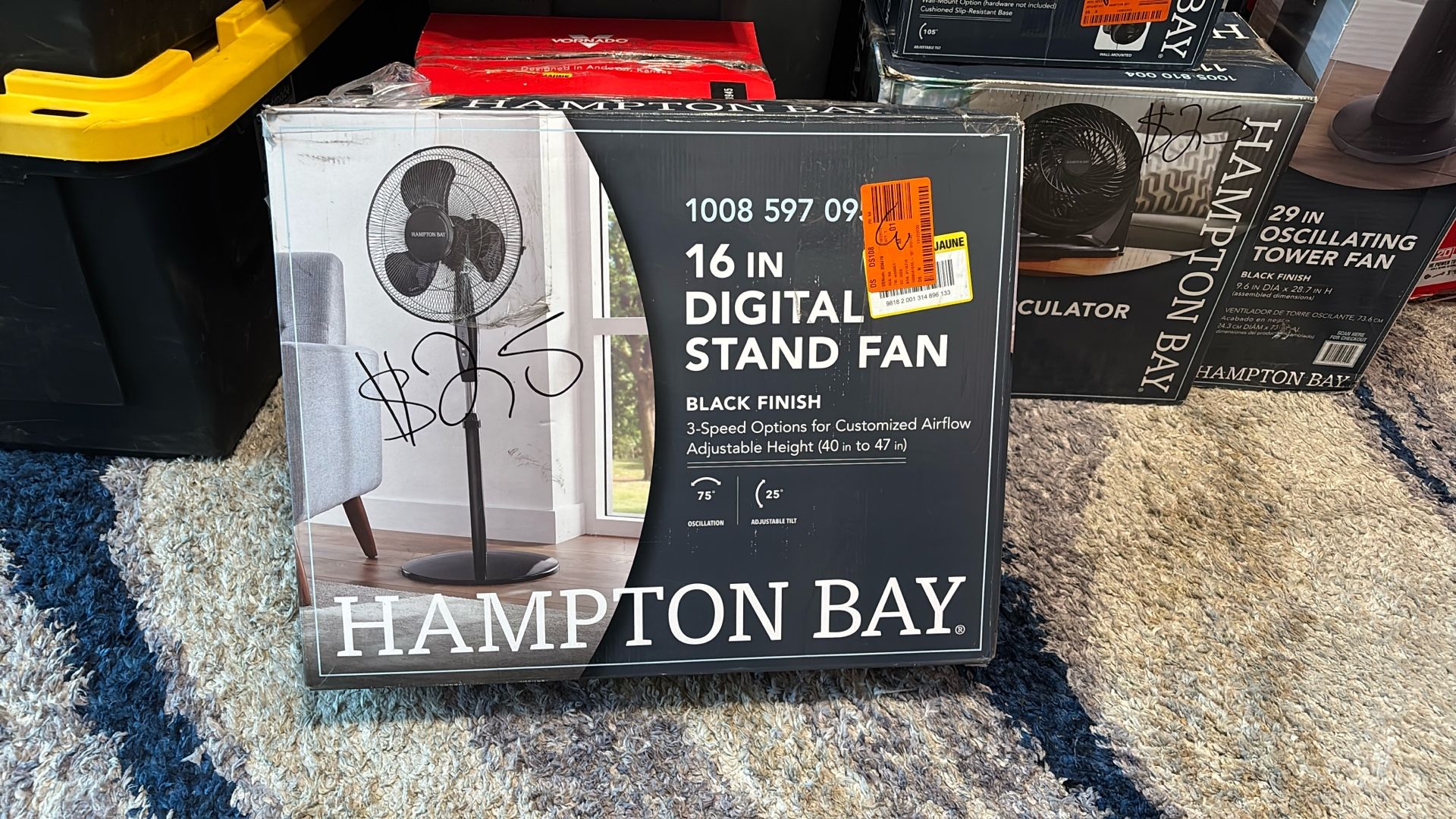 16 “ Digital Stand Fan 3-speed ( Hampton Bay)