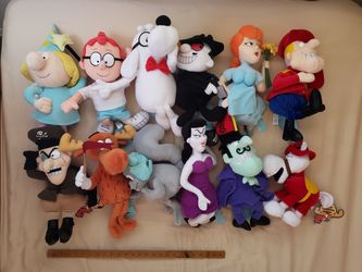 Rocky and Bullwinkle Plushies — Complete Large Set and Incomplete Small Set