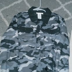 Large Boys Army Button Up Shirt