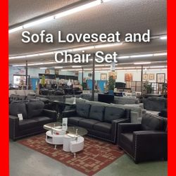 🤓 3pcs Sofa Loveseat And Chair Set All For $999