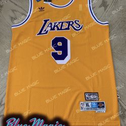 NEW Nick Van Exel Los Angeles Lakers LA Throwback hardwood Classics STITCHED Jersey #9 RARE Jordan MJ PSG BULLS MPLS Lower MERION// Gold & Purple