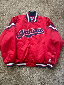 Starter Cleveland Indians Diamond Collection Satin Jacket Size Large Vintage