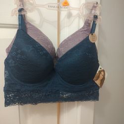 Set of (2) 36C Long Line Very Pretty New with Tags Talia Sodi reg $58 ElderBerry/Blue 