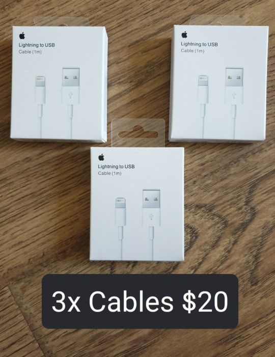 Lightening Charging Cords for Apple iPhone 7,8,10,11 IPad (Three Cords)