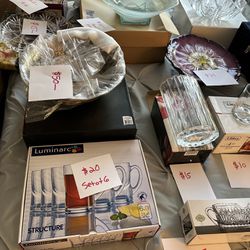 Lots Of Household Items Vase Glasses Dishes Fruit Bowls Mikasa  