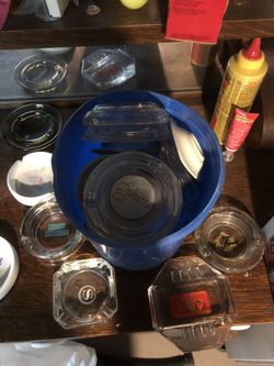 Ashtrays vintage glass advertising