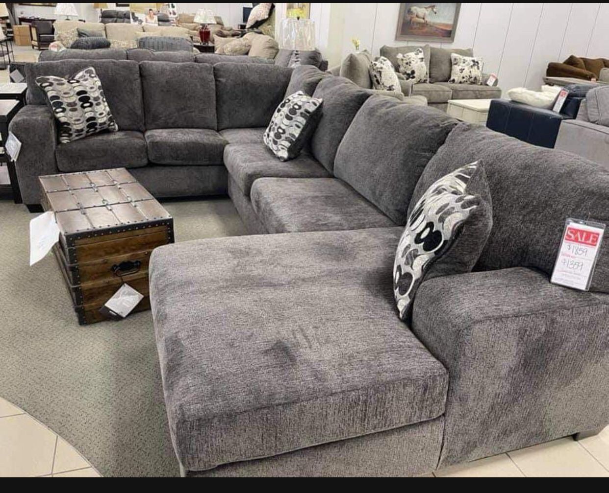 Oversized Dark Colored Ultra Comfort Couch | Sofa | Sectional With Chaise 👉 Living Room Set 3 Pieces💥 Color Options 🌈 Fastest Delivery