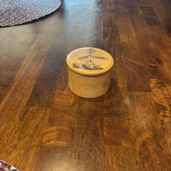 Vintage Peruvian handmade round  trinket box