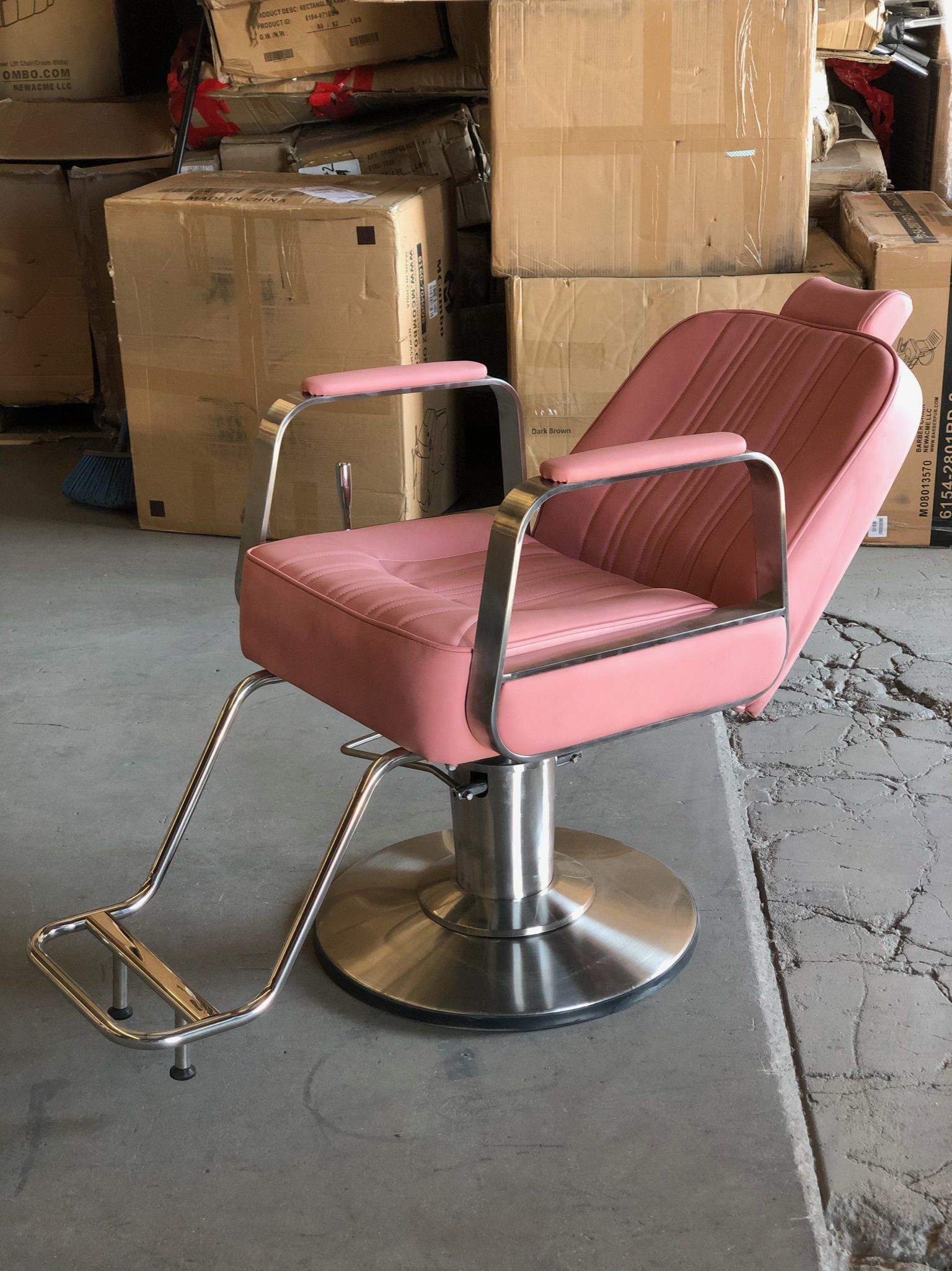 Pink Or Gray Professional Styling Barber Chair Model 8548