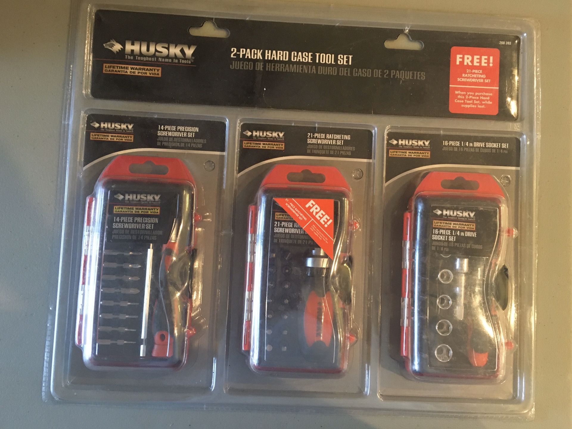 HUSKY 2-pack Hard Case Tool Set