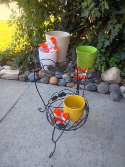 Metal Plant Stand with Bright Colored