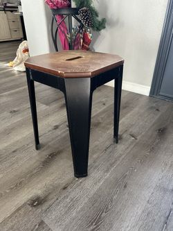 Wooden Iron Stool 