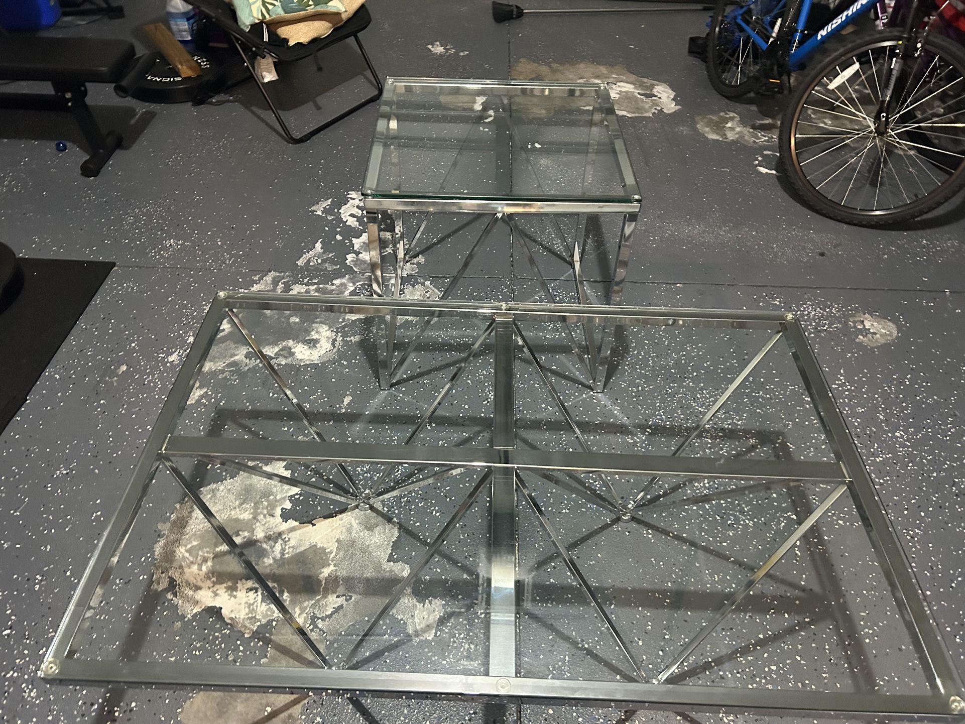 Glass coffee table
