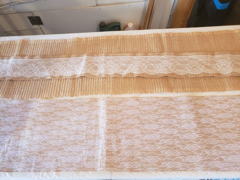2 Burlap Table Runners Jute Farmhouse