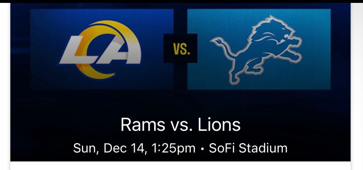 RAMS VS LIONS DEC 14, 2025