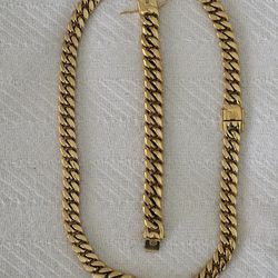 20MM 18inch Stainless Steel Gold Cuban Link  Chain 