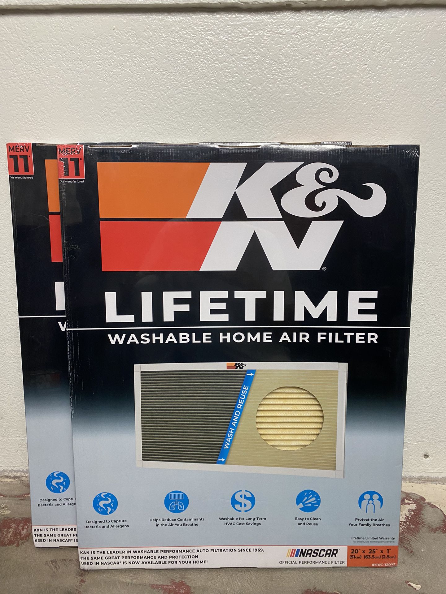 K&N Washable Home Air Filter 20”x25”x1” New