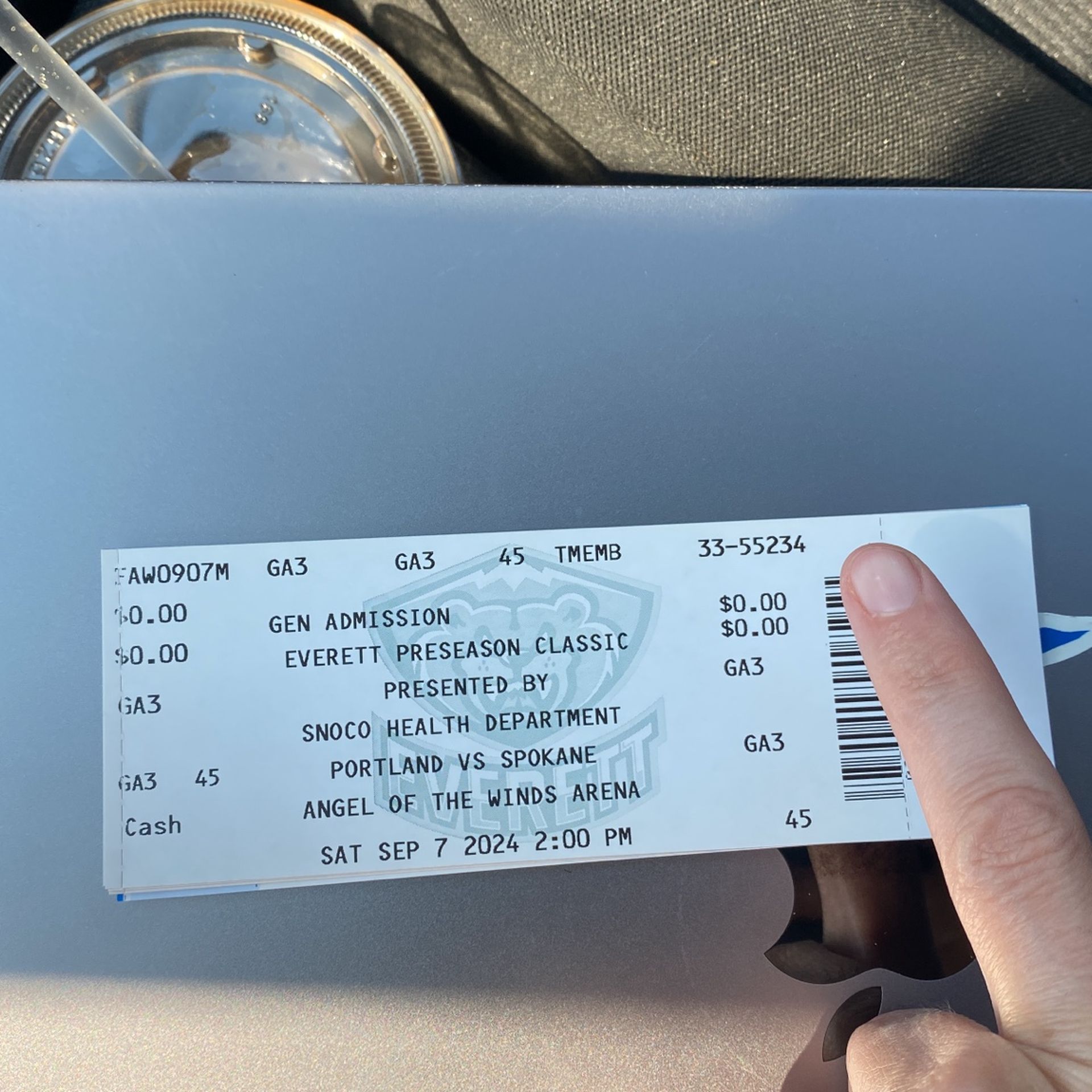 1 GA Ticket - Sept 7, 2024 2pm- Preseason everett Silvertips Hockey Game