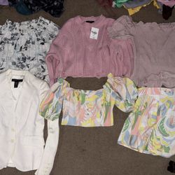 Women's Clothing Bundle - Tops, Skirt, Blazer, Sweater