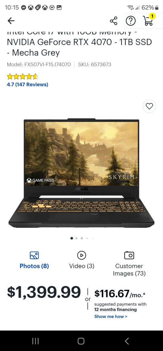 Asus Tuf 4070 Gaming Laptop Trades Welcome