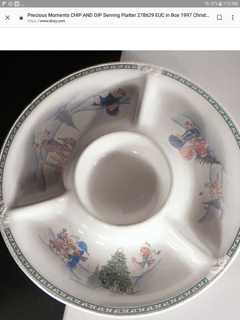 New precious moments chip and dip platter dated 1997