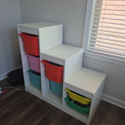 Toy Storage Cabinet With Bins