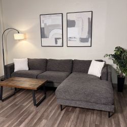 Living Spaces Gray Sectional Couch DELIVERY WITHIN A WEEK