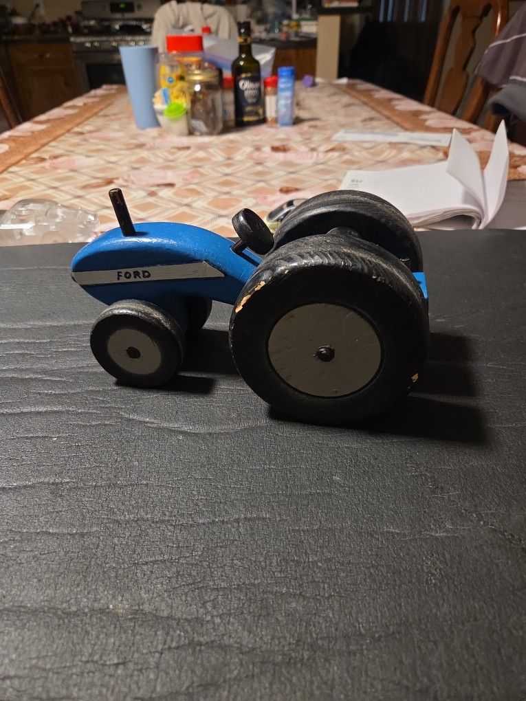 Vintage Wooden Toy Tractor