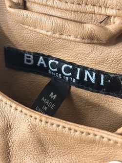 Baccini Tan Leather jacket Size M