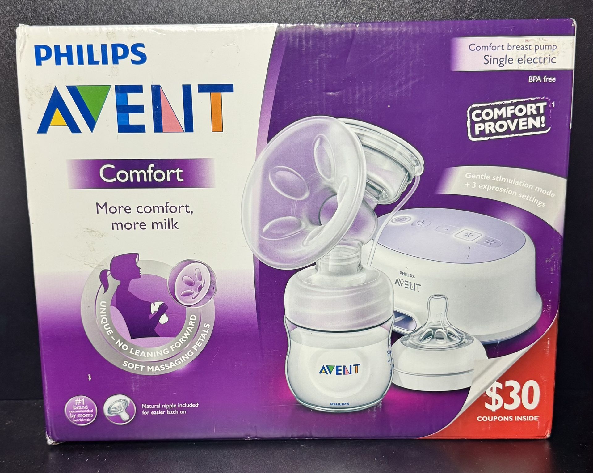 NEW, PHILIPS AVENT Single Electric Breast Pump Comfort, BPA Free