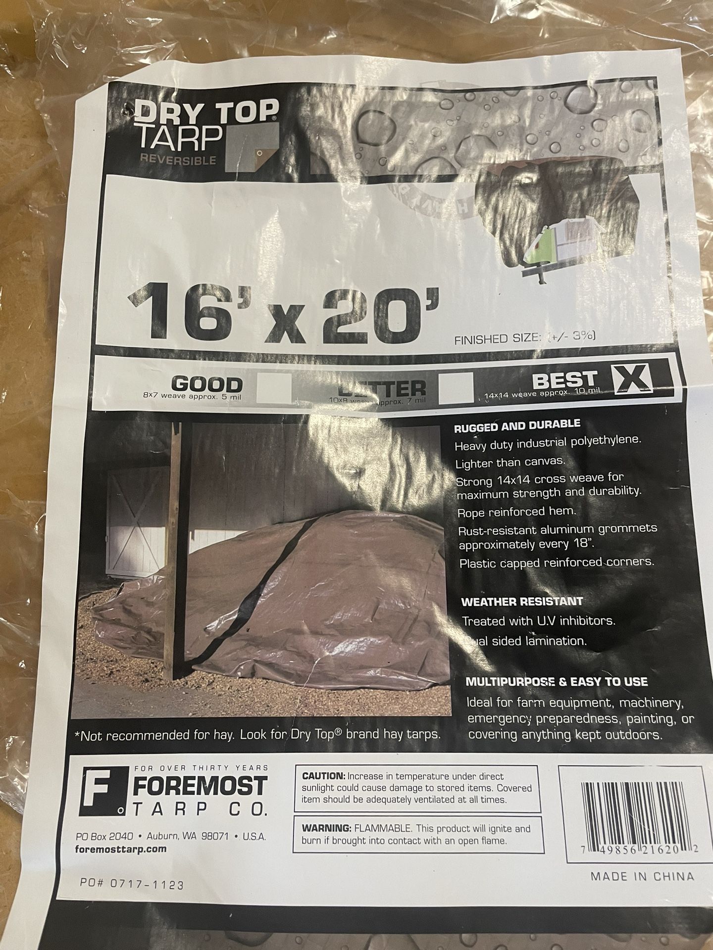 New Foremost Silver Tarp 