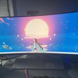 Samsung 34 inch ViewFinity CJ79 curved ultrawide monitor. White