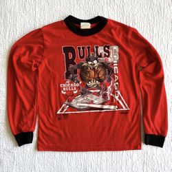 VTG Chicago Bulls Taz Warner Bros Youth Longsleeve Shirt