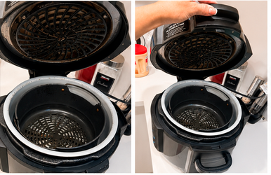 Ninja Foodi 6.5 Qt Pressure Cooker & Air Fryer in good working condition.