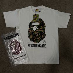 brand new bape size M shirt camo white