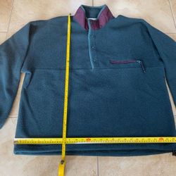 Vintage 90s Columbia Fleece Pullover 1/4 button down Green/Purple Made In USA