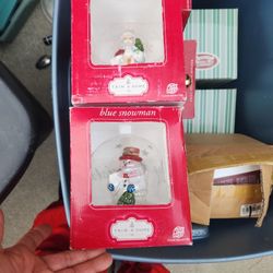 Hand Blown Glass Globe  Santa   Snowman. EACH 15