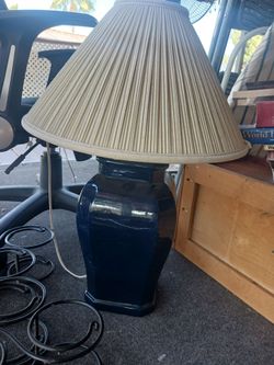 Thick sturdy navy blue lamp