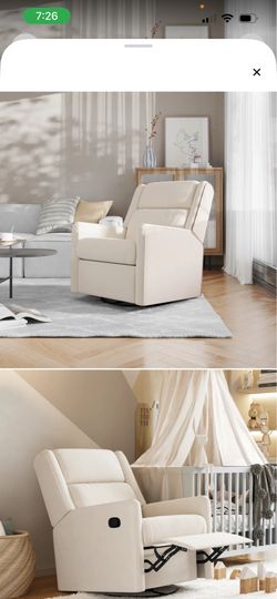 Wide Manual Rocking Recliner Chair with 360° Swivel and Gliding Motion
