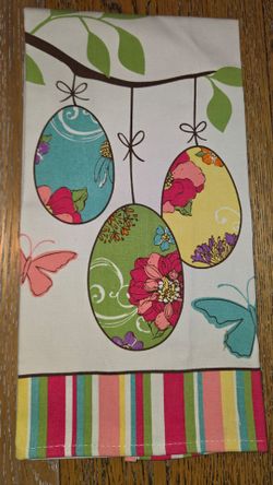 Ritz - Decorative Kitchen Towel - Easter Eggs - Linen - Multi-Colored