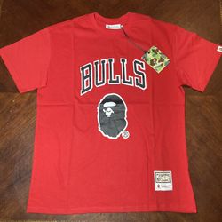 Bape X Bulls Mitchell And Ness Shirt 