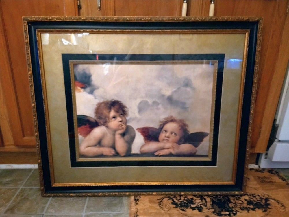 Cherub Angels by Raphael Glass Framed Picture