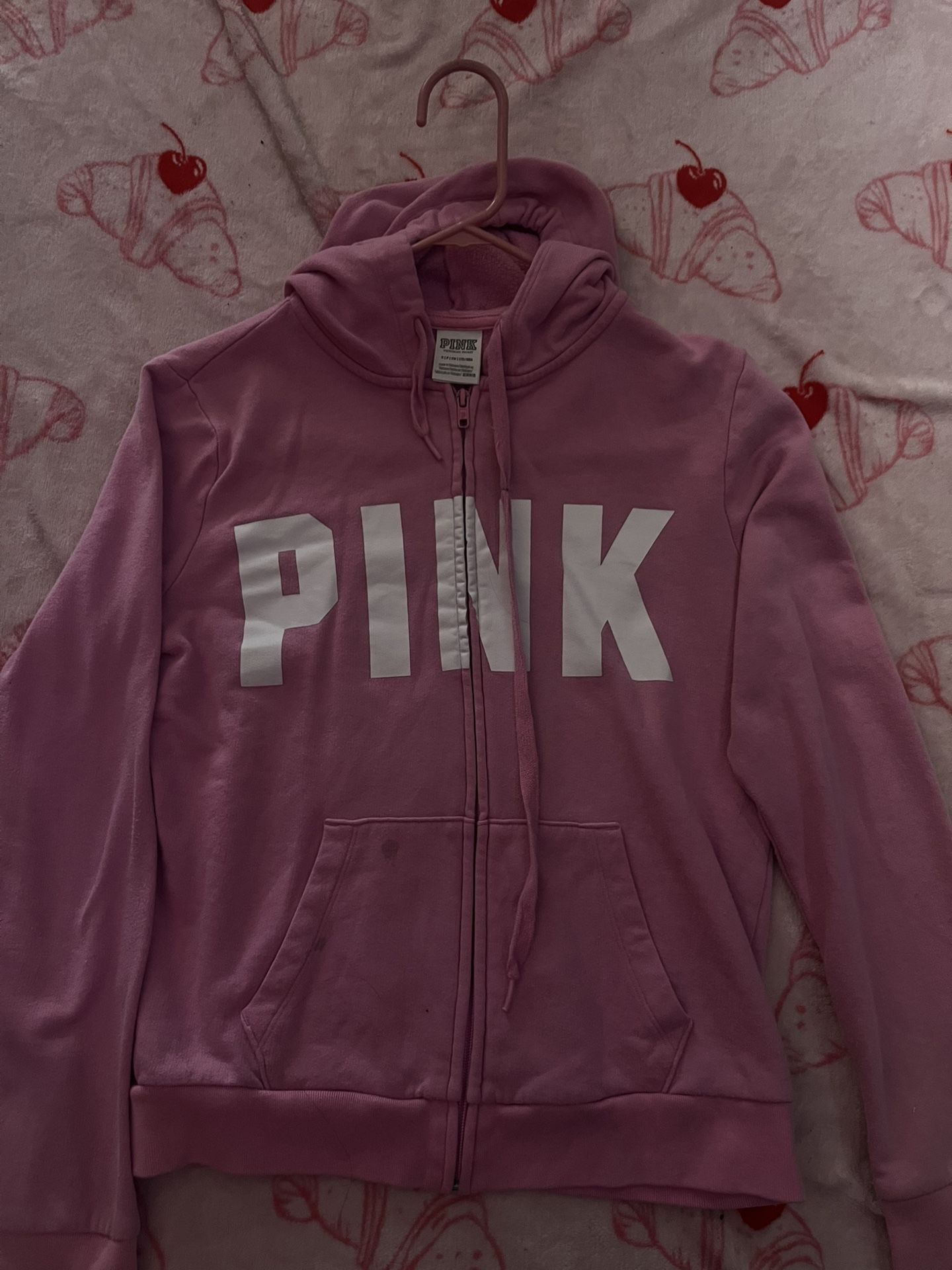 pink hoodie